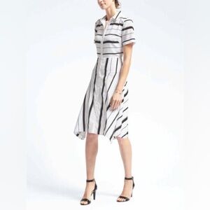 Banana Republic Stripe Handkerchief Hem Shirtdress